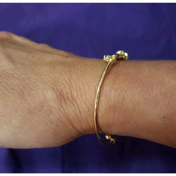 No Boundaries Sterling Silver 14KT Flash Gold Plated CZ Crystal Cuff Bracelet - Picture 5 of 10